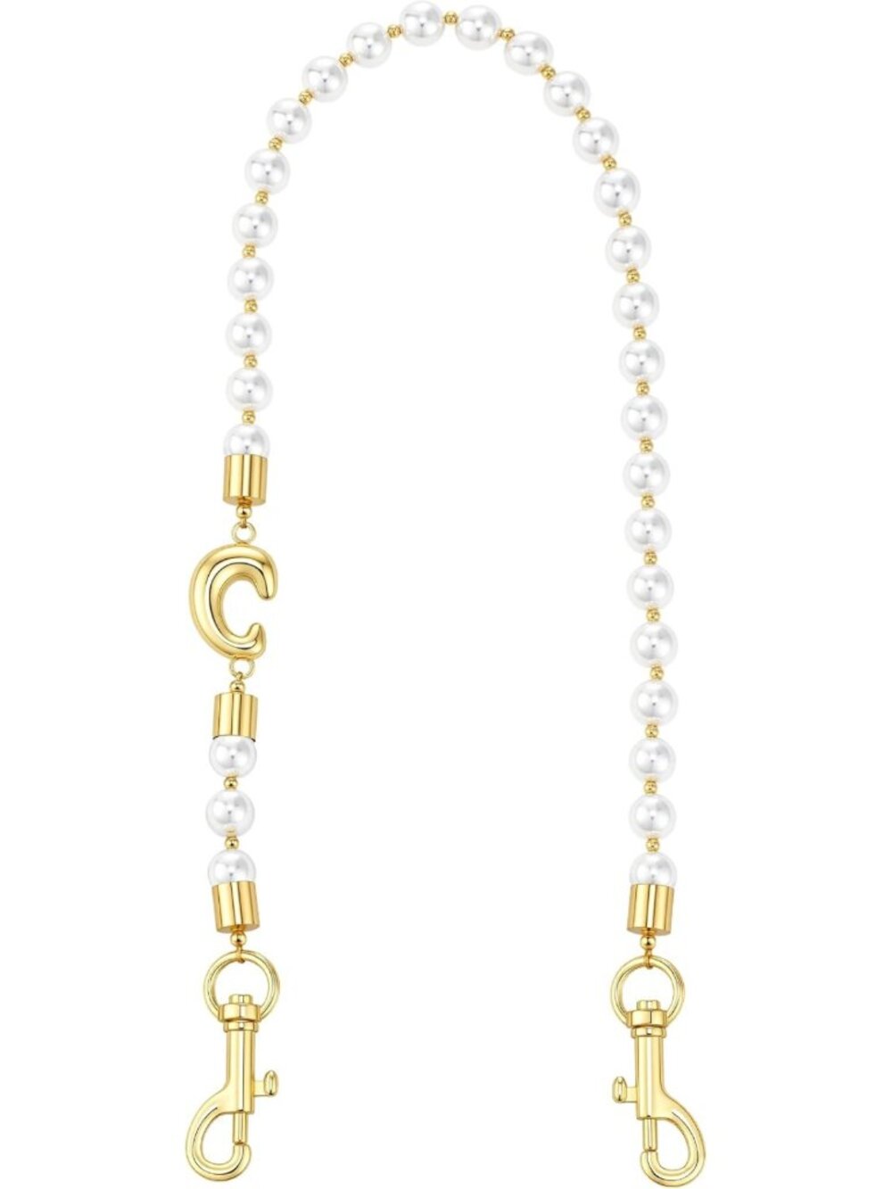 Elegant Pearl Purse Chain - 14K Gold Plated C-Shaped Strap for Handbags & Gifts